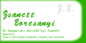 zsanett borcsanyi business card